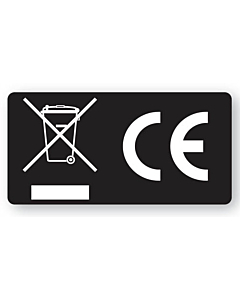 Black WEEE & CE Labels 50x25mm