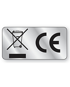 Silver WEEE & CE Labels 50x25mm