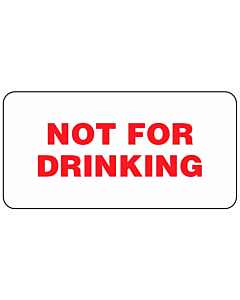 Not For Drinking Labels 50x25mm