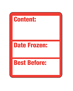 Frozen Food Best Before Labels 40x50mm