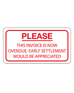 Invoice Now Overdue Label 63x33mm