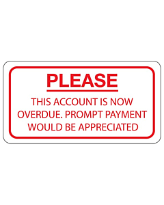 Account Now Overdue Label 63x33mm