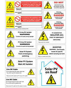Solar PV Installation Labels