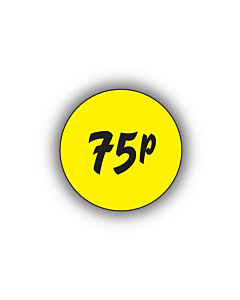 75p Price Labels 25mm Permanent