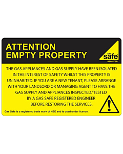 Attention Empty Property Labels 100x65mm