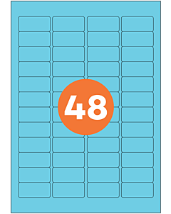 A4 Label Sheets 48 Labels Per Sheet 46x21mm Blue Permanent