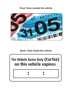 Vehicle Tax Expiry Window Stickers 63x33mm