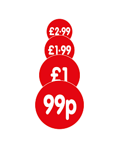 Red 50mm Price Labels