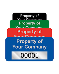 Budget Silver Polyester Asset Labels Number 50x25mm