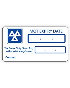 MOT & Tax Reminder Labels 63x33mm
