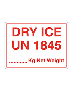 DRY ICE UN 1845 Labels 100x75mm