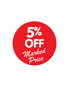 5% Off Marked Price Stickers