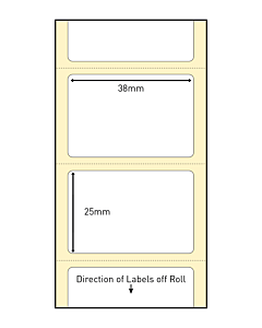 38x25mm Direct Thermal Paper Labels Permanent