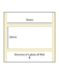 76x36mm Direct Thermal Paper Labels Permanent