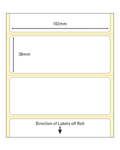 102x38mm Direct Thermal Paper Labels Permanent