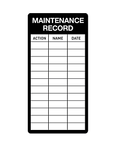 Maintenance Record Labels 50x100mm