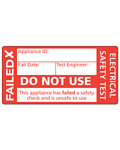 Failed Do Not Use PAT Test Label 50x25mm