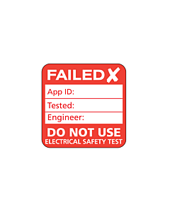 Plug Top PAT Test Failed Labels 25x25mm