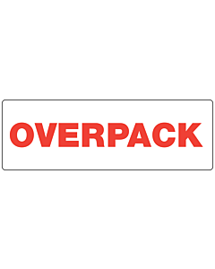Red Overpack Labels 150x50mm