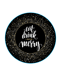 Eat, Drink & Be Merry Stickers 50mm