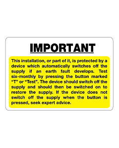 RCD Test Labels 95x65mm