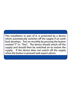 18th Edition RCD Labels 85x40mm