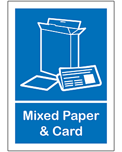 Mixed Paper & Card Recycling Sticker 148x210mm