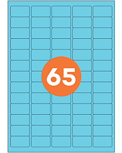 A4 Label Sheets 65 Labels Per Sheet 38x21mm Blue Permanent