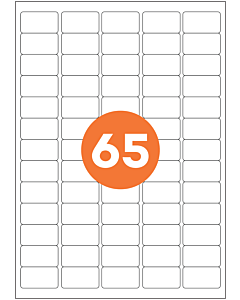 A4 Label Sheets 65 Labels Per Sheet 38x21mm White Removable