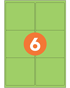  A4 Label Sheets 6 Labels Per Sheet 93x99mm Green Permanent