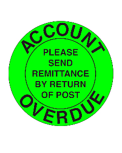 Account Overdue Label 50mm