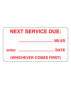 Next Service Due Labels 63x33mm