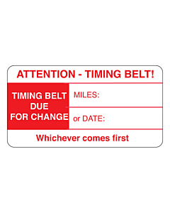 Timing Belt Change Labels 63x33mm
