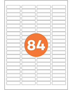 A4 Label Sheets 84 Labels Per Sheet 46x11mm White Removable