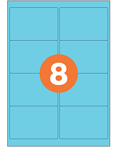 A4 Label Sheets 8 Labels Per Sheet 99x68mm Blue Permanent