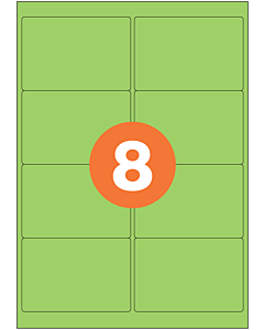 A4 Label Sheets 8 Labels Per Sheet 99x68mm Green Permanent