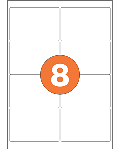 A4 Label Sheets 8 Labels Per Sheet 99x68mm White Removable