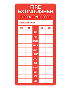 Fire Extinguisher Inspection Labels 50x100mm