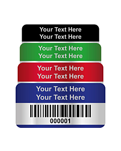 Silver Void Asset Labels Barcode 40x20mm