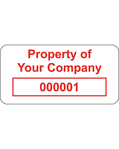 Red Budget Personalised Asset Labels 40x20mm