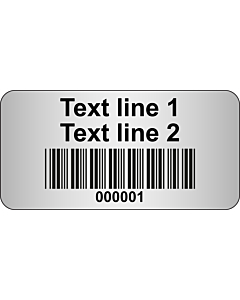 Code 39 Barcode Labels Silver Polyester 40x20mm