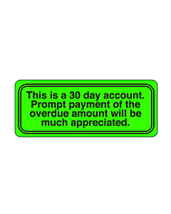 30 Day Account Label