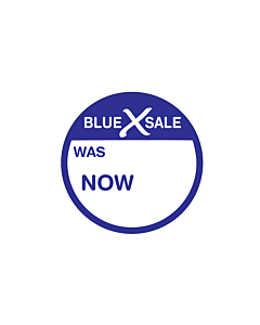 Blue X Sale Labels 30mm Removable