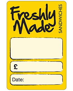 Yellow Sandwich Labels 50x73mm