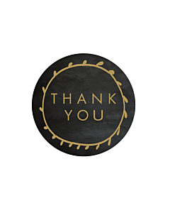 Chalk Effect Thank You Stickers 40mm