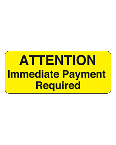 Immediate Payment Required Stickers 50x20mm