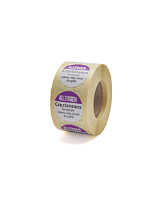 Allergen Crustaceans Labels 25mm Permanent
