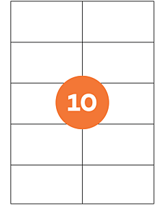 A4 Sheet Labels 10 Labels Per Sheet 105x60mm White Permanent
