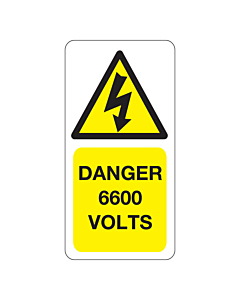 6600 Volts Labels 25x50mm