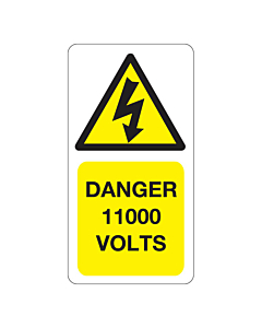 11000 Volts Labels 33x63mm